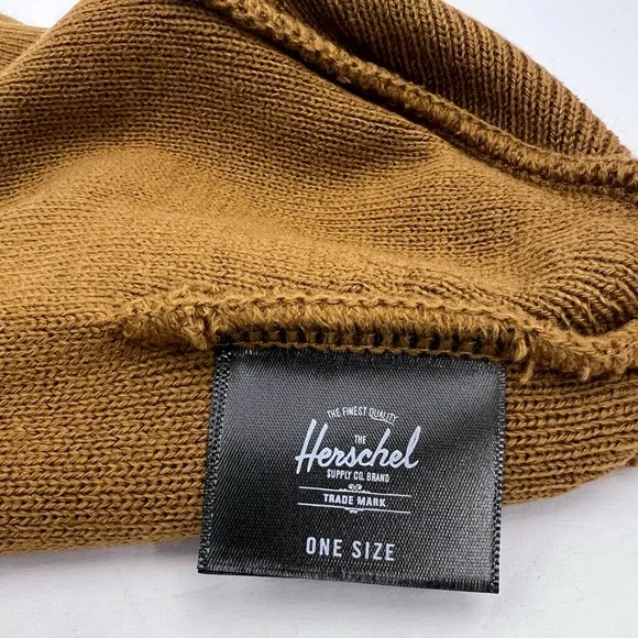 HERSCHEL SUPPLY CO. CAMEL COLOR, DOUBLE LINED VERY WARM BEANIE,UNISEX, ONE SIZE - Picture 14 of 16